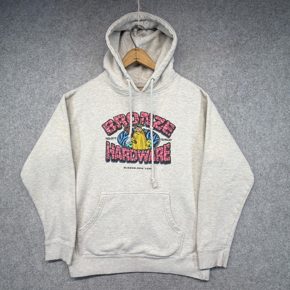 Bronze 56K Hardware Gray Hoodie Men's Size Medium Skate Grunge